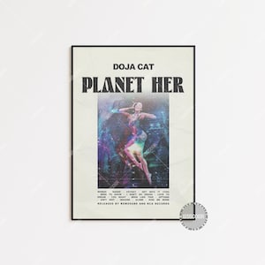 Poster di Doja Cat / Poster di Planet Her, Poster di copertina dell'album, Stampa di poster da parete, Poster personalizzato, Doja Cat, Rosa shocking, Planet Her LESS135