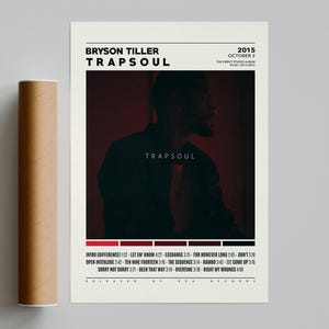 Poster di Bryson Tiller / Poster di Trapsoul, Poster della copertina dell'album Tracklist, Stampa artistica da parete, Poster personalizzato, Bryson Tiller, Trapsoul, Anniversario