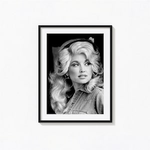 Dolly Parton Posters / Dolly Parton Black and White Wall Art, Album Cover Poster, Home Decor, Photography Prints, Jolene Poster, BAM140