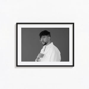 Poster di Bad Bunny / Arte murale in bianco e nero di Bad Bunny, poster dell'album, decorazioni per la casa, stampe fotografiche, poster di Un Verano Sin Ti
