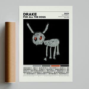 Poster di Drake / Poster di For All The Dogs / Drake, Poster della copertina dell'album Tracklist / Poster della copertina dell'album, stampa artistica da parete, For All The Dogs