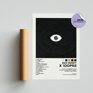 Bad Bunny Posters / X 100PRE Poster / Tracklist Album Cover Poster / Poster Print Wall Art, Custom Poster, YHLQMDLG, Bad Bunny, X 100PRE