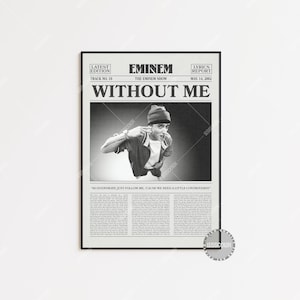 Eminem Retro Newspaper Print, Without Me Poster, Without Me Print, Eminem Poster, The Eminem Show Poster, , LC3 LESS166