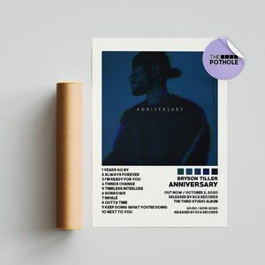 Poster di Bryson Tiller / Poster dell'anniversario, Poster della copertina dell'album Tracklist, Stampa artistica da parete, Poster personalizzato, Bryson Tiller, Anniversario