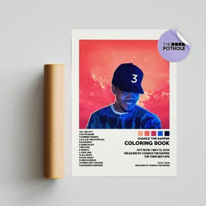 Poster di Chance the Rapper / Poster del libro da colorare, Poster della copertina dell'album con la tracklist, Stampa artistica da parete, Poster personalizzato, Chance the Rapper, Acid Rap