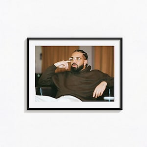 Poster di Drake / Arte murale in bianco e nero di Drake, poster musicale, decorazioni per la casa, stampe fotografiche, poster del rapper