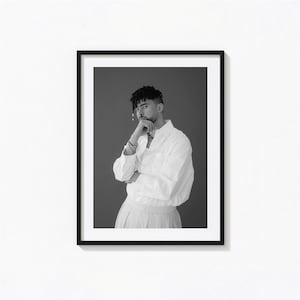 Poster di Bad Bunny / Arte murale in bianco e nero di Bad Bunny, poster dell'album, decorazioni per la casa, stampe fotografiche, poster di Un Verano Sin Ti