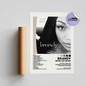 Poster Brandy / Poster Never Say Never, Poster copertina album, Stampa poster da parete, Poster personalizzato, Arredamento per la casa, Brandy, Never Say Never