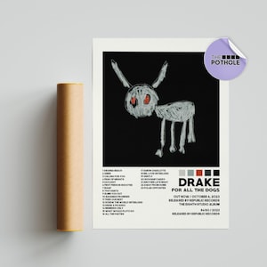 Poster di Drake / Poster di For All The Dogs, Poster di copertina dell'album, Stampa artistica da parete, Poster personalizzato, Arredamento per la casa, Drake, For All The Dogs