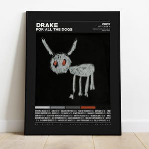 Poster di Drake / Poster di For All The Dogs / Drake, Poster della copertina dell'album Tracklist / Poster della copertina dell'album, stampa artistica da parete, For All The Dogs