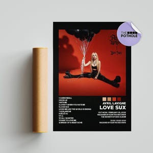 Avril Lavigne Posters / Love Sux Poster / Album Cover Poster, Poster Print Wall Art, Custom Poster, Home Decor, Avril Lavigne, Let Go, BLCK