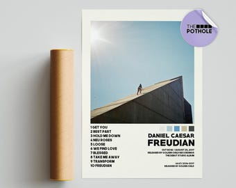 Daniel Caesar Posters | Freudian Album Poster | Tracklist Album Cover Poster | Poster Print Wall Art, Custom Poster| Home Decor | HypeBeast