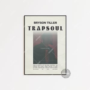 Poster di Bryson Tiller / Poster di Trapsoul, Poster della copertina dell'album Tracklist, Stampa artistica da parete, Poster personalizzato, Bryson Tiller, Trapsoul, LESS87