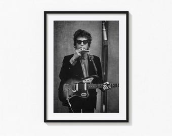 Poster di Bob Dylan / Poster da parete in bianco e nero di Bob Dylan, poster della copertina dell&#39;album, decorazioni per la casa, stampe fotografiche, poster della band, BAM74