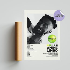Aminé Poster | Limbo Poster | Tracklist Album Cover Poster / Album Cover Poster Print Wall Art, Custom Poster