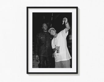 Eminem and Dr. Dre Posters / Eminem & Dr. Dre Black and White Wall Art, Album Cover Poster, Home Decor, Photography Prints, Eminem, MNM1
