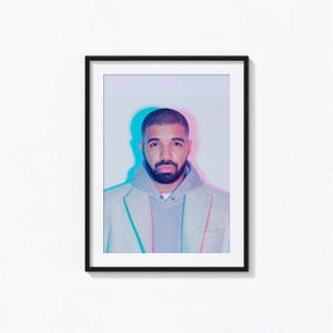 Poster di Drake / Arte murale in bianco e nero di Drake, poster musicale, decorazioni per la casa, stampe fotografiche, poster del rapper