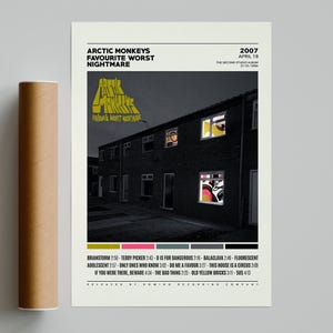 Arctic Monkeys Posters / Favourite Worst Nightmare Poster / Album Cover Poster, Print Wall Art, Custom Poster, Home Decor, Arctic Monkeys