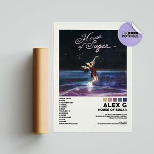 Poster di Alex G / Poster di House of Sugar / Poster di House of Sugar, Poster della tracklist, Poster della copertina dell'album, Stampa artistica da parete, Poster personalizzato