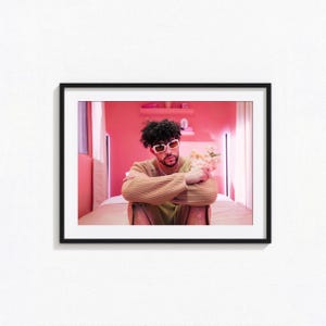 Poster di Bad Bunny / Arte murale in bianco e nero di Bad Bunny, poster dell'album, decorazioni per la casa, stampe fotografiche, poster di Un Verano Sin Ti