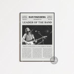 Stampa di giornale retrò di Dan Fogelberg, poster del leader della band, stampa dei testi del leader della band, poster di Dan Fogelberg, poster, LC3