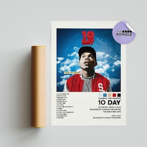 Poster di Chance the Rapper / Poster di 10 giorni, Poster della copertina dell'album con la tracklist, Poster personalizzato, Chance the Rapper, Acid Rap, Libro da colorare