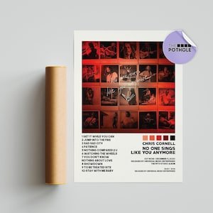 Poster di Chris Cornell, poster di No One Sings Like You Anymore, poster della copertina dell'album, poster da parete, poster personalizzato, poster della tracklist