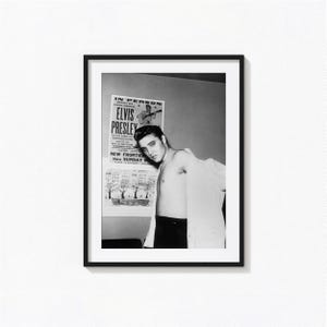 Poster di Elvis Presley / Arte murale in bianco e nero di Elvis Presley, poster della copertina dell'album, decorazioni per la casa, stampe fotografiche, rock and roll, BAM109