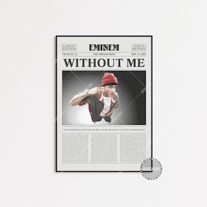 Eminem Retro Newspaper Print, Without Me Poster, Without Me Print, Eminem Poster, The Eminem Show Poster, , LC3 V2 LESS167