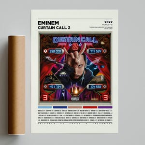 Eminem Posters / Curtain Call 2 Poster / Eminem, Curtain Call 2  / Album Cover Poster / Tracklist Poster, Custom Poster
