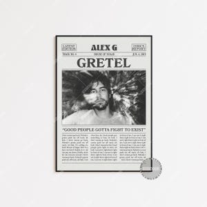 Stampa di giornale retrò Alex G, poster di Gretel, stampa dei testi di Gretel, poster di Alex G, poster di House of Sugar, LC3 V2