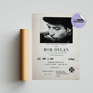 Bob Dylan Posters / Bob Dylan 1961 First Ever Konzertplakat, Carnegie Hall, Konzertplakat, Plakat-Druck Wandkunst, individuelles Plakat, Bob Dylan