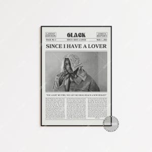 Stampa di giornale retrò 6LACK, poster di Since I Have A Lover, stampa del testo di Since I Have A Lover, poster 6LACK, 6LACK GRATIS, LC3 LESS7
