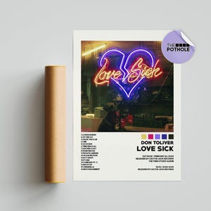 Poster di Don Toliver / Poster di Love Sick, Poster della copertina dell'album Tracklist, Stampa artistica da parete, Poster personalizzato, Don Toliver, Vita di un DON, Love Sick