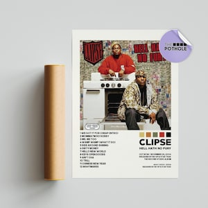 Poster dei Clipse / Poster di Hell Hath No Fury / Clipse, Hell Hath No Fury / Poster della copertina dell'album / Poster della tracklist, poster personalizzato