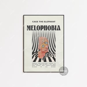 Poster di Cage The Elephant / Poster di Melophobia / Poster della copertina dell'album, Stampa poster da parete, Poster personalizzato, Arte da parete LESS94