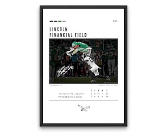 Saquon Barkley Philadelphia Eagles Kelly Green Hurdle Custom Poster
