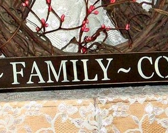 God Family Country - Primitive Country Shelf Sitter, Painted Wood Sign, Patriotic Sign, Patriotic Decor, Home Decor