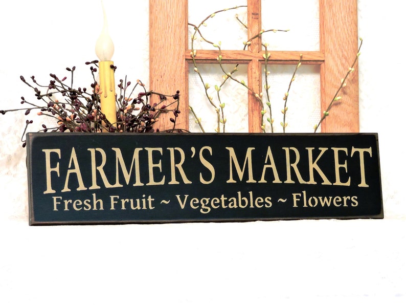 Farmer's Market Primitive Country Painted Wall Sign Etsy