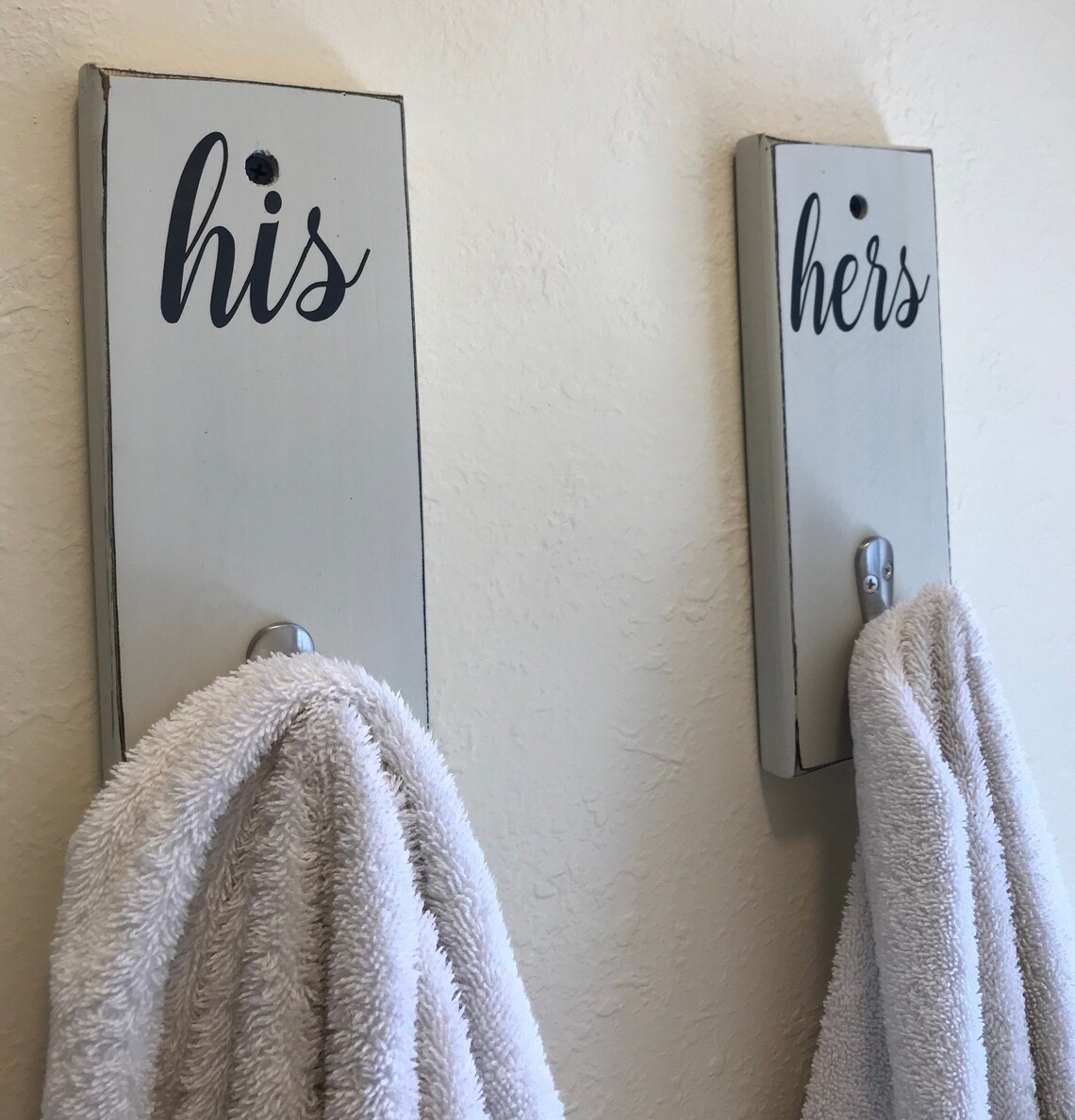 His and Hers Towel Hooks Towel Hanger Robe Holder Key Etsy