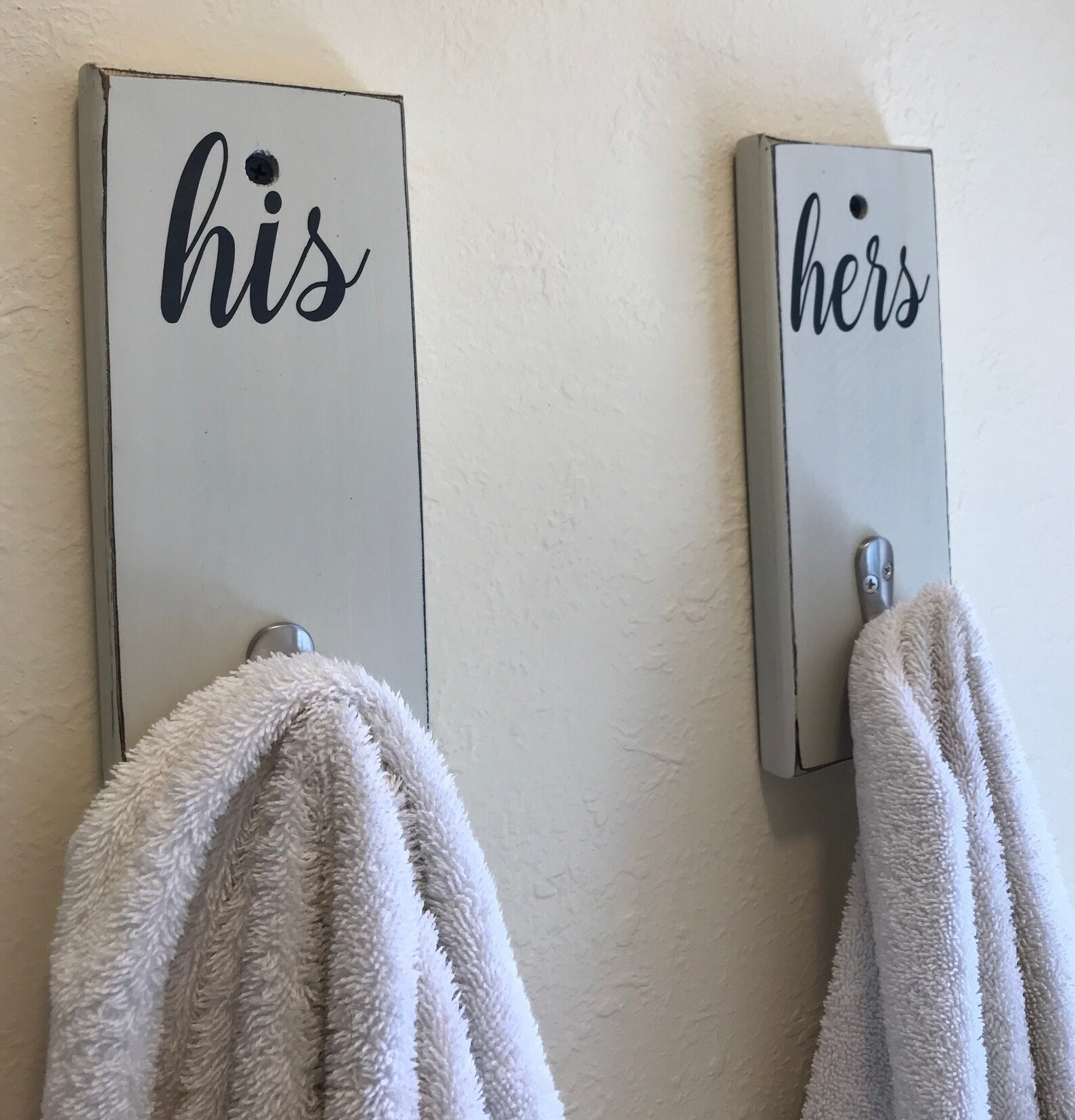 His and Hers Towel Hooks Towel Hanger Robe Holder Key Etsy