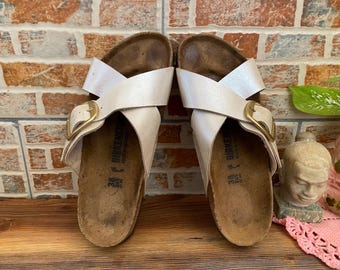 Pre-owned Birkenstock Siena Big Buckle Sandal Sz 38/7  Women’s