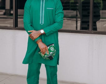 Traje tradicional africano para casamento masculino, Dashiki para noivo e padrinhos, terno africano estilo senador, envio dos EUA.