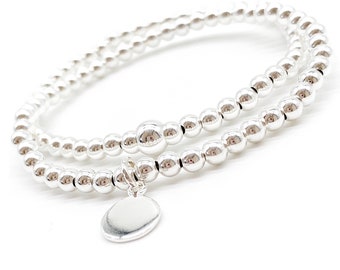 Silver bracelet, Beaded Bracelet, Sterling silver bracelet, 925 sterling silver bracelet, Silver bracelet for women, Charm Bracelet,Bracelet