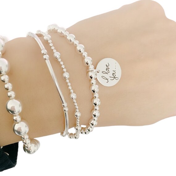 Bracciale in argento sterling / Bracciale a strati con catene di