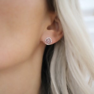 Sterling silver stud earrings, Chevron earrings, Minimalist earrings, shape earrings, stud earrings, small earrings, Triangle stud, Tiny
