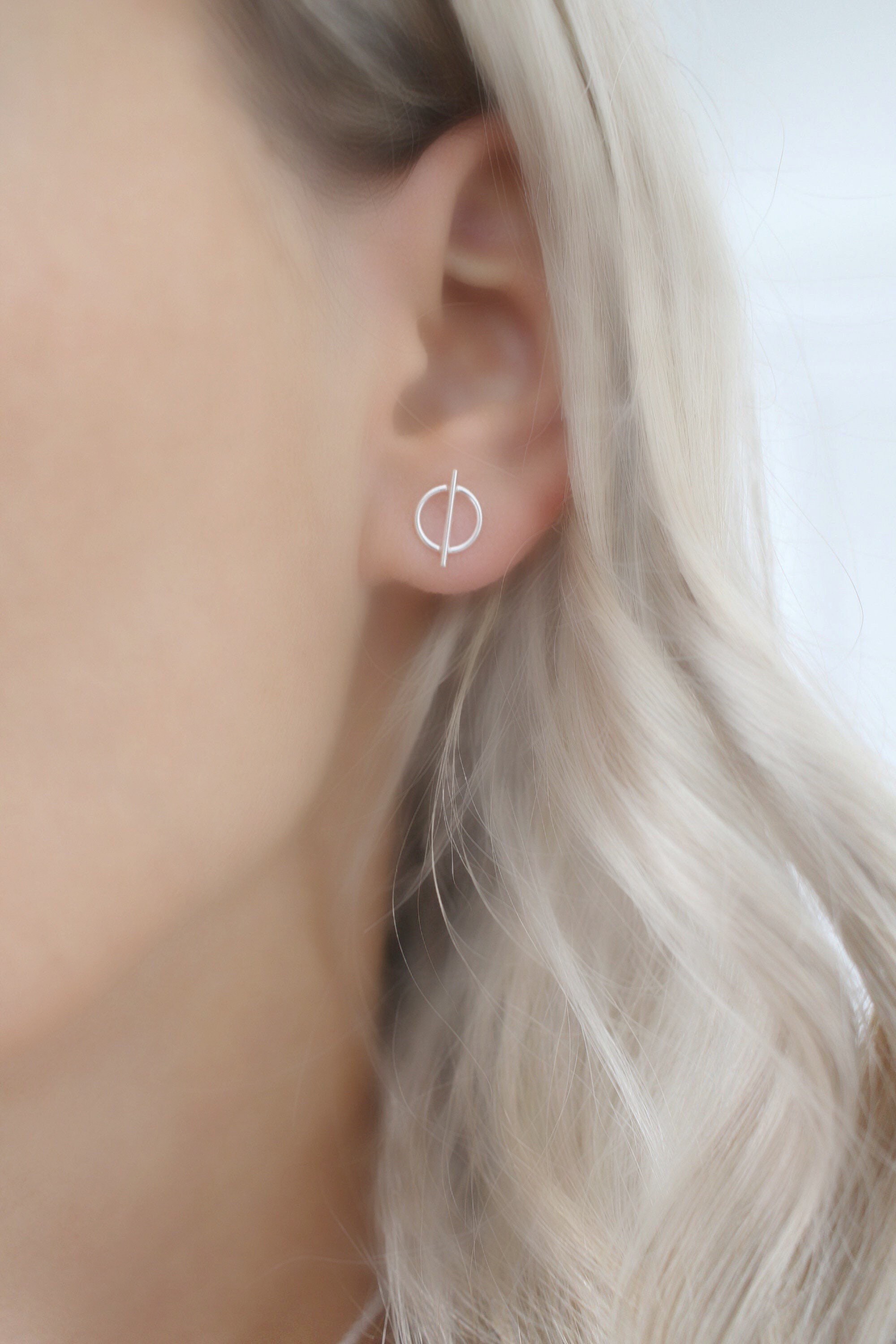 【HYERES LOR】Noailles Silver circle Bar earring 15cm HYERES LOR】Noailles Silver circle Bar earring 15cm