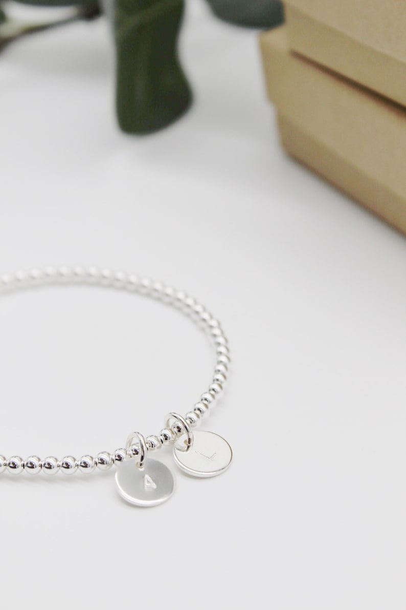 Silver bracelet, Beaded Bracelet, Sterling silver bracelet, 925 sterling silver bracelet, Silver bracelet for women, Charm Bracelet,Bracelet image 6