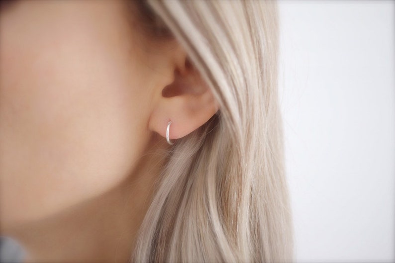 Tiny hoops Light weight silver hoops Geometric earrings Small Silver Hoop earrings Thin silver hoops sterling silver Gift for her