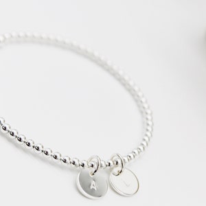 Silver bracelet, Beaded Bracelet, Sterling silver bracelet, 925 sterling silver bracelet, Silver bracelet for women, Charm Bracelet,Bracelet image 9